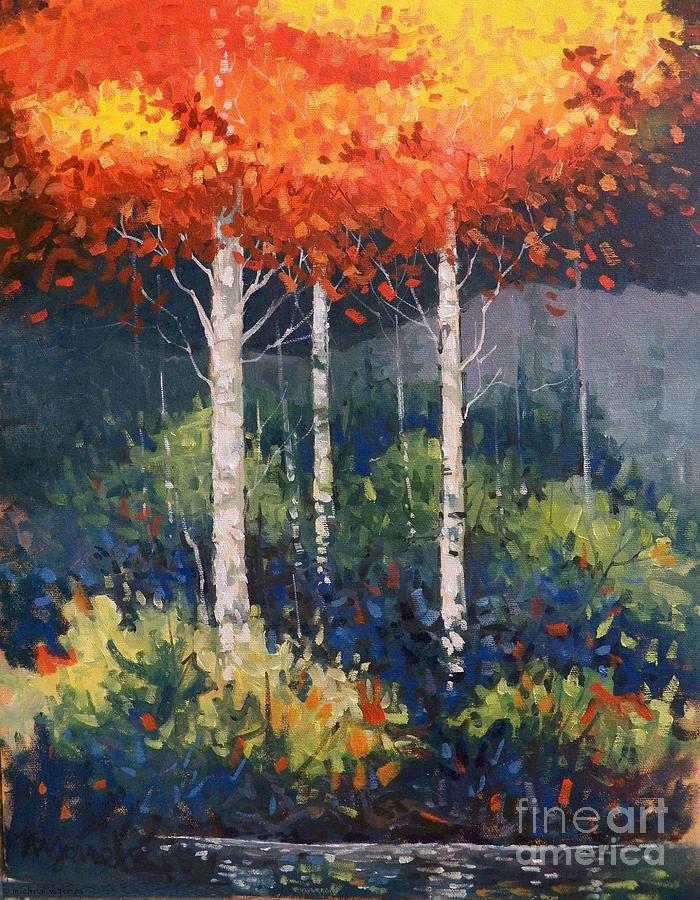 Autumn Fire Painting by Micheal Jones