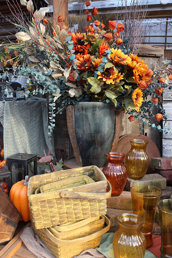Autumn Flowers and Baskets Photograph by Patrice Zinck