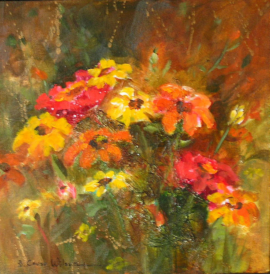 Autumn Flowers Painting by Barbara Couse Wilson