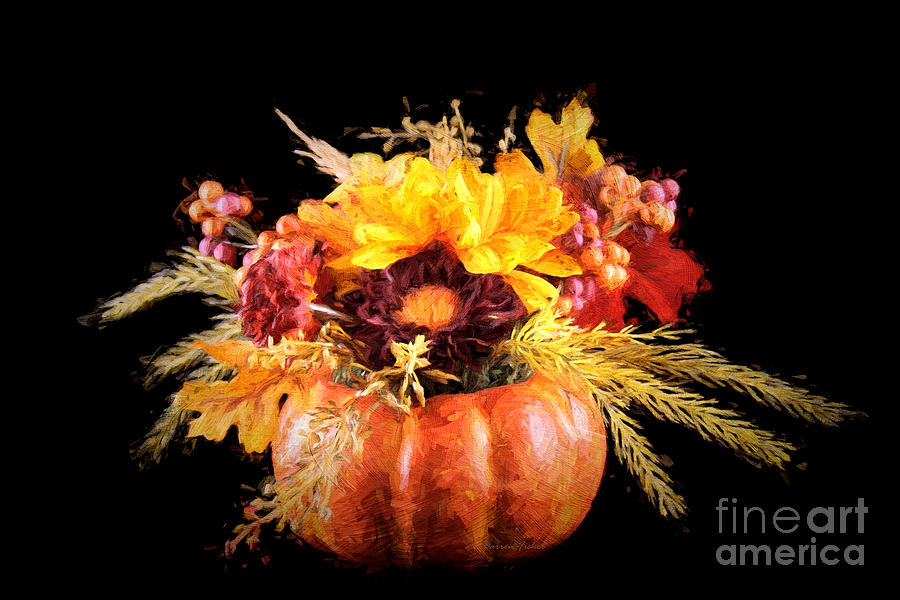 Pumpkin Photograph - Autumn Flowers by Darren Fisher