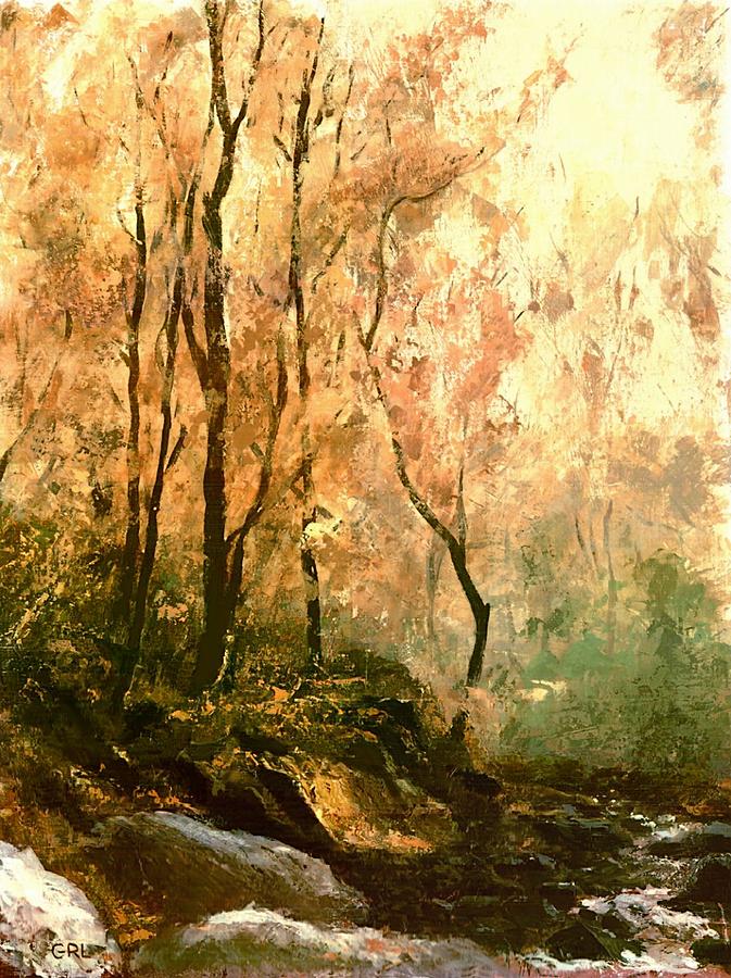 Maryland Painting - Autumn Forest Baltimore Maryland by G Linsenmayer