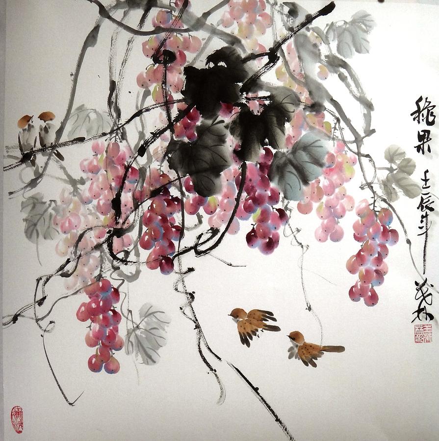 Autumn Fruit 2 Painting by Mao Lin Wang