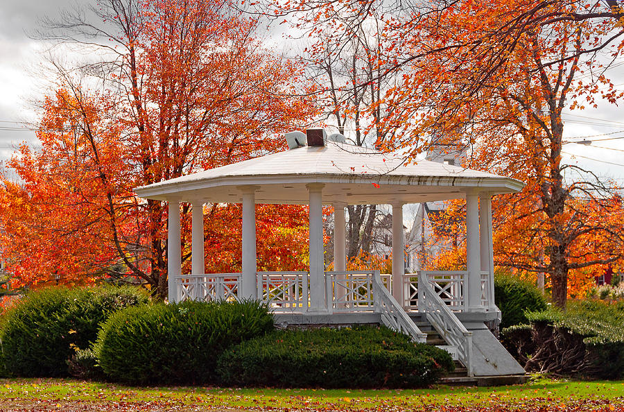 Autumn Gazebo in Barre Photograph by Mitchell R Grosky