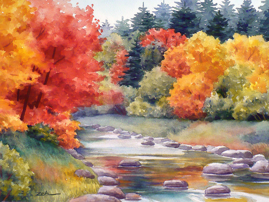 Autumn Glory Painting by Janet Zeh