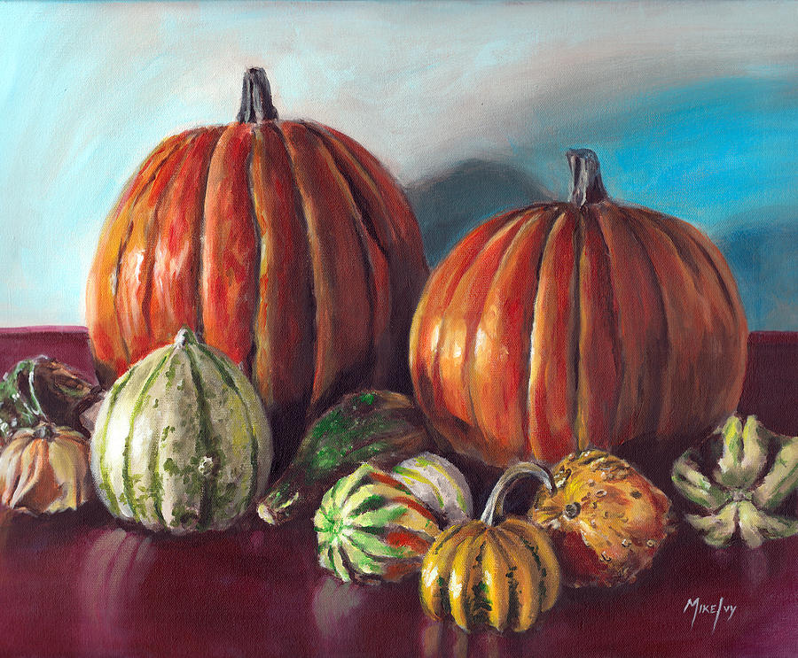 Fall Painting - Autumn Gourds by Michael Ivy