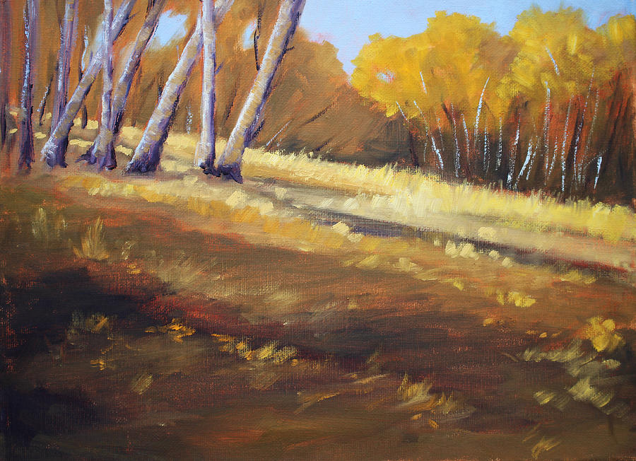 Autumn Hillside Landscape Painting by Nancy Merkle