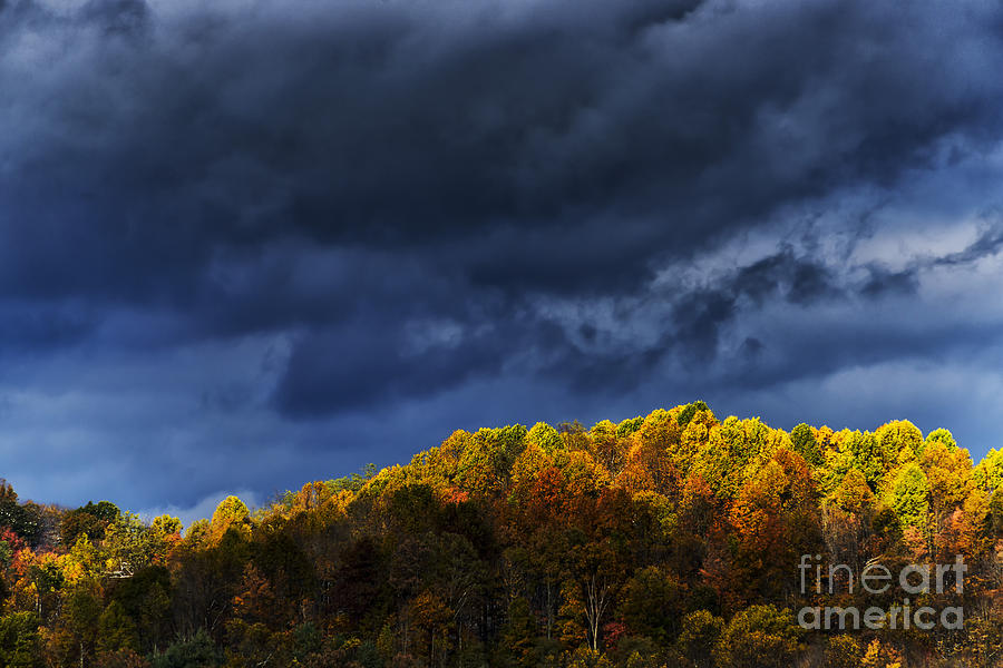 Autumn Hillside Rain Clouds Photograph by Thomas R Fletcher