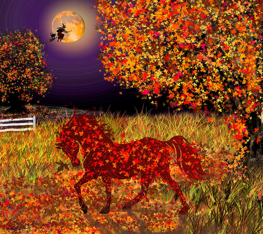 Halloween Painting - Autumn Horse Bewitched by Michele Avanti