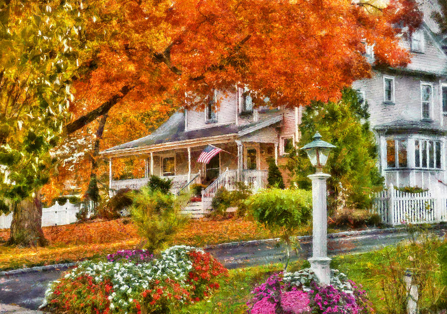 Vintage Photograph - Autumn - House - The Beauty of Autumn by Mike Savad