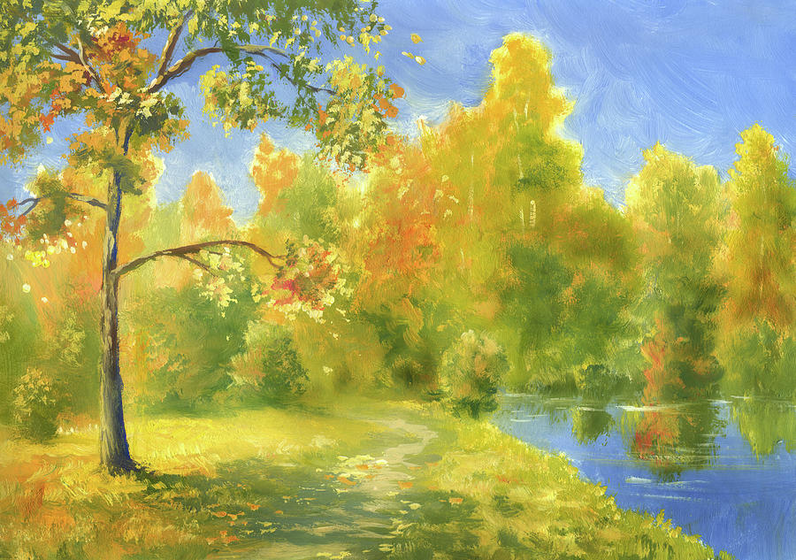 Autumn Impressionism Digital Art by Pobytov