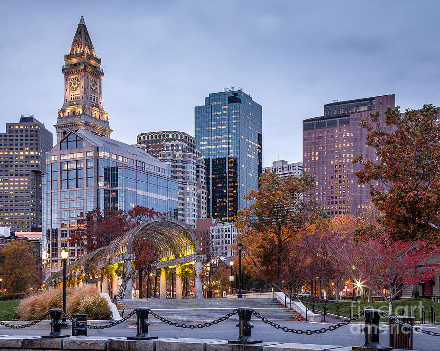 Autumn in  Christopher Columbus Park Photograph by Susan Cole Kelly