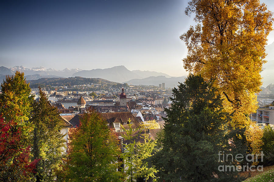 Architecture Photograph - Autumn in Lucerne by George Oze