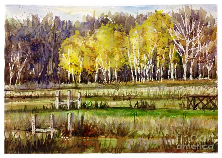 Autumn in Michigan Painting by Katerina Kovatcheva