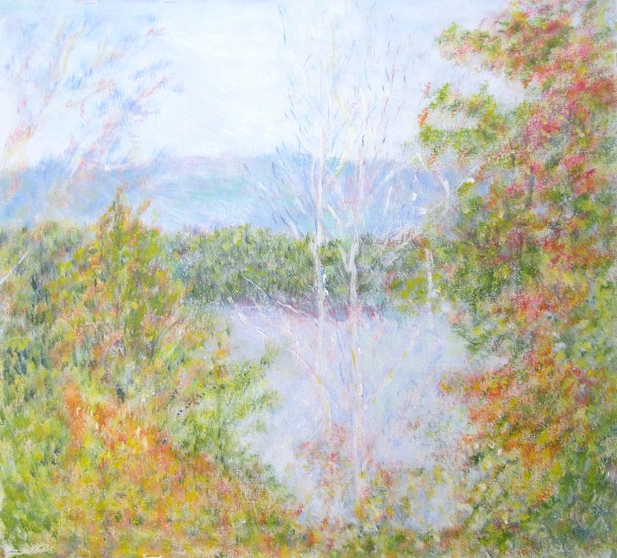 Autumn By the Lake in New Hampshire Painting by Glenda Crigger