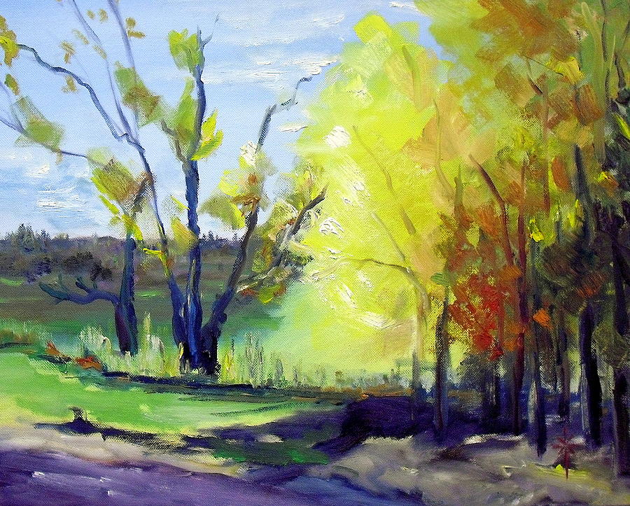 Tree Painting - autumn in NY by Jodie Marie Anne Richardson Traugott          aka jm-ART