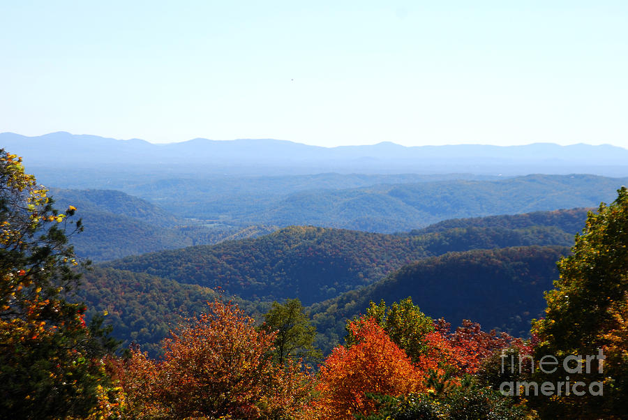 Mountain Photograph - Autumn Day in the Blue Ridge by Manda Renee