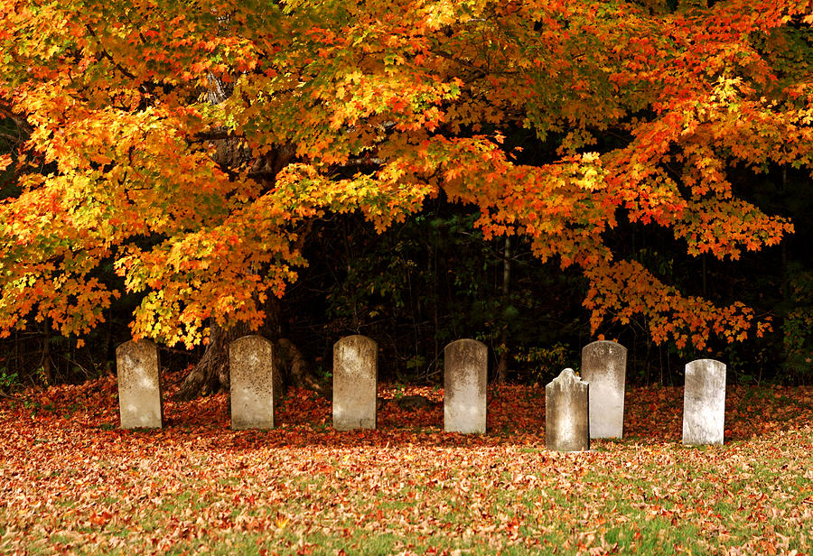 Autumn in the Cemetery Photograph by Daniel Woodrum