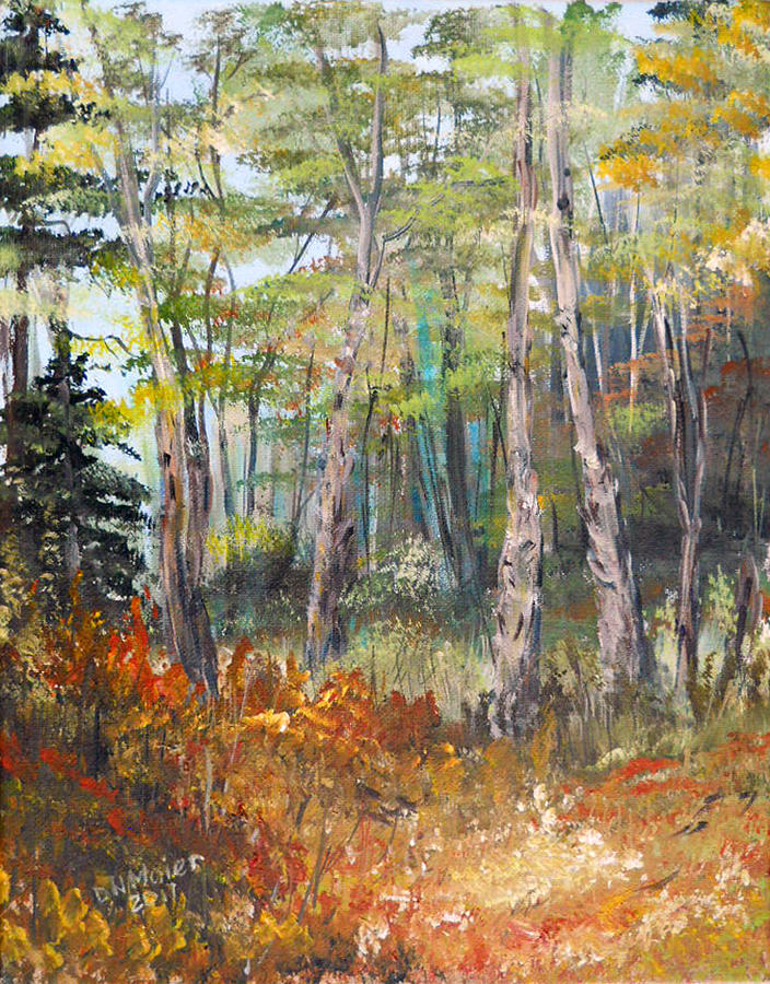 Autumn in the Forest Painting by Dorothy Maier