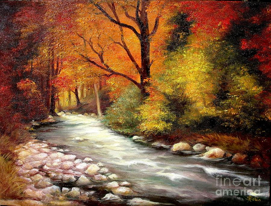 Autumn in the forest Painting by Sorin Apostolescu