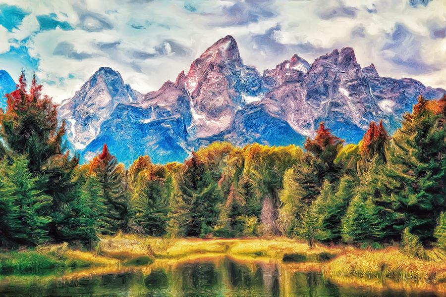 Grand Teton National Park Painting - Autumn in the Tetons by Dominic Piperata
