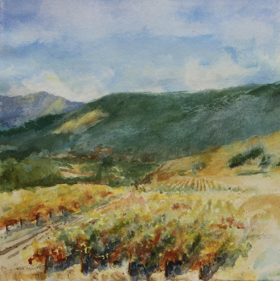Harvest Time In Napa Valley Painting by Maria Hunt
