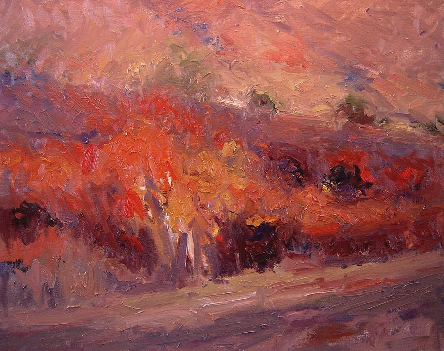 Fall Painting - Autumn in twilight by R W Goetting