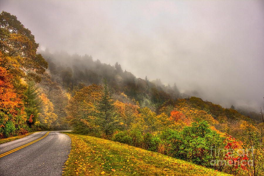 Autumn Just Around The Bend Blue Ridge Parkway in NC Photograph by Reid Callaway