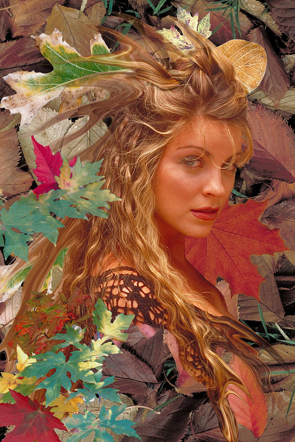 Fall Digital Art - Autumn Lady by Lisa Yount