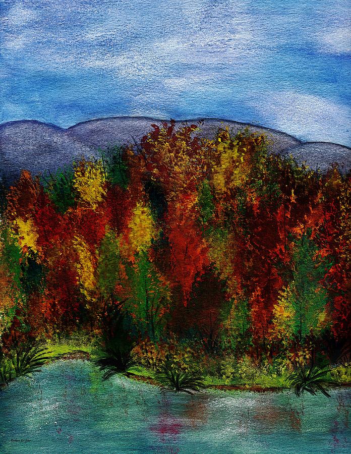Autumn Lagoon 1 of 2 set Painting by Barbara St Jean