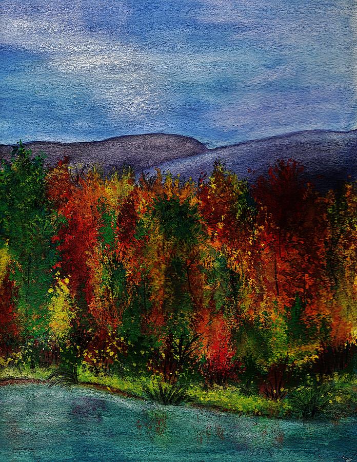 Autumn Lagoon 2 of 2 set Painting by Barbara St Jean