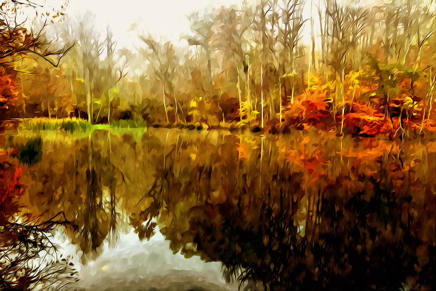 Autumn lake 2 Painting by Jeelan Clark - Fine Art America