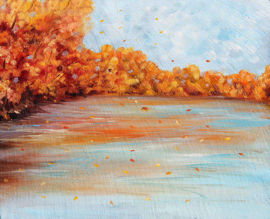 Autumn Lake Painting by Meaghan Troup