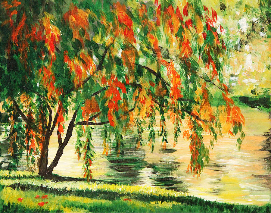 Autumn Landscape Painting by Masha Batkova