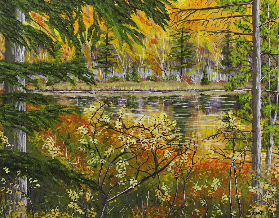 Fall Painting - Autumn Landscape in Kennebec Highlands of Maine by Keith Webber Jr