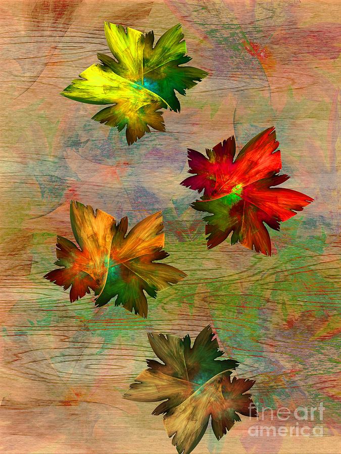 Autumn Leaf Fall Digital Art by Klara Acel