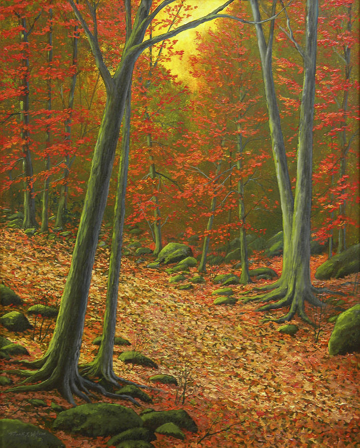 Autumn Leaf Litter Painting by Frank Wilson