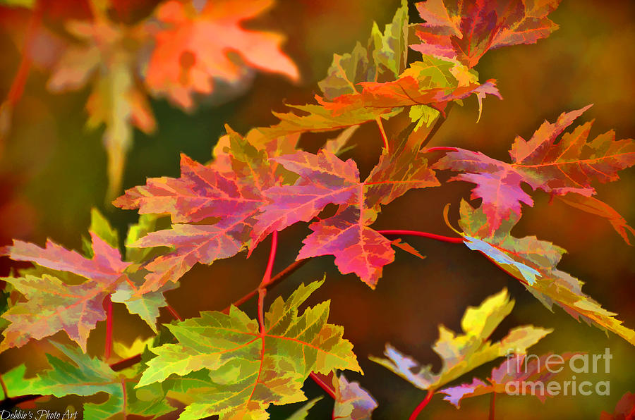 Autumn Leaves - Digital Paint I Photograph by Debbie Portwood