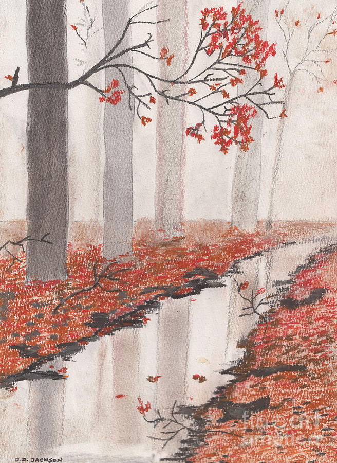 Autumn Leaves Pastel by David Jackson