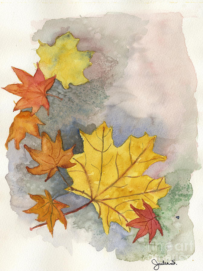 Autumn Leaves Painting by Julia Stubbe