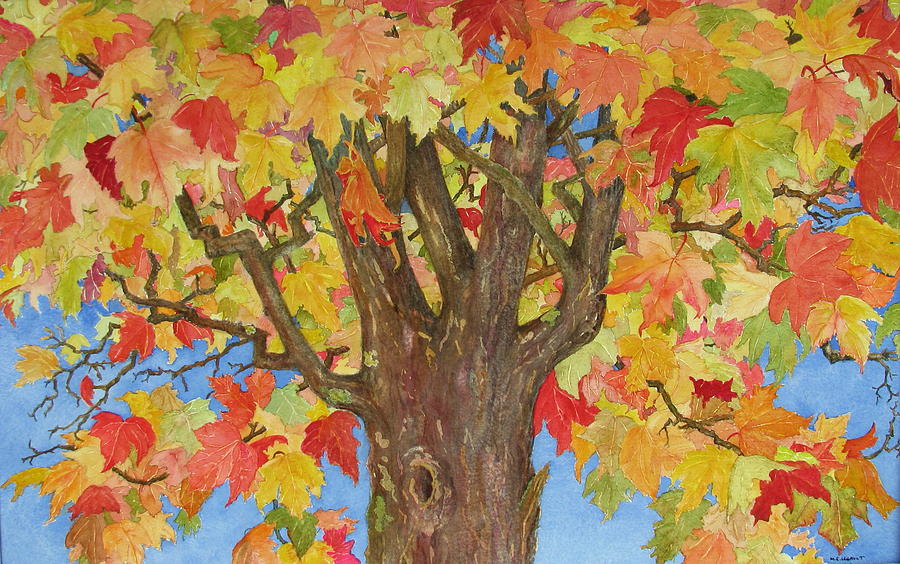 Autumn Leaves  first  Painting by Mary Ellen Mueller Legault