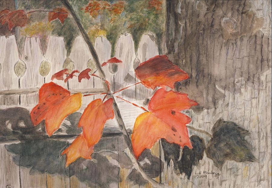 Autumn Leaves on Belmont St Painting by Linda Feinberg
