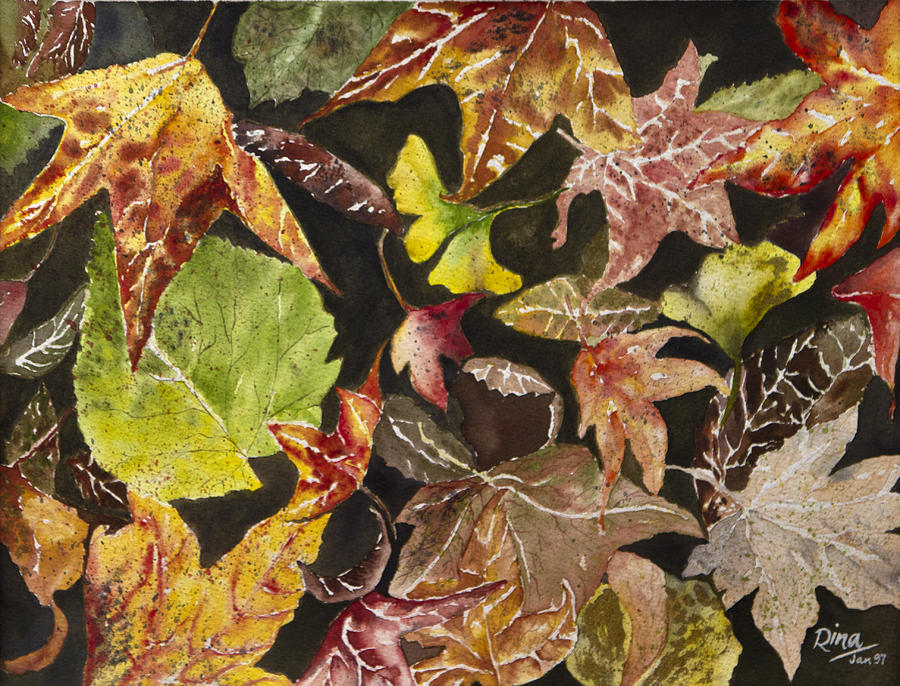 Autumn Leaves Painting by Rina Bhabra