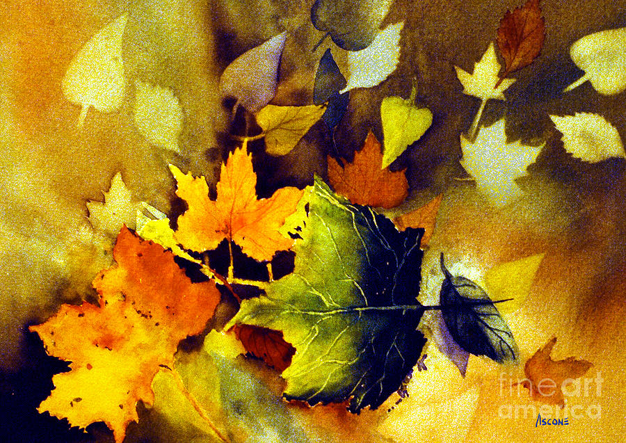 Nature Painting - Autumn Leaves by Teresa Ascone