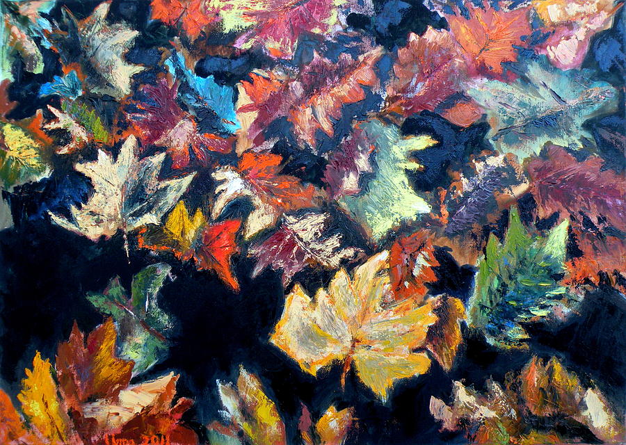 Autumn leaves Painting by Uma Krishnamoorthy