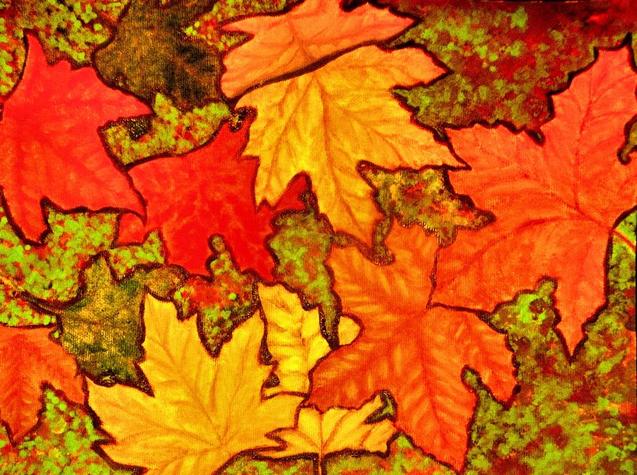 Autumn Leaves Painting by Victoria Rhodehouse
