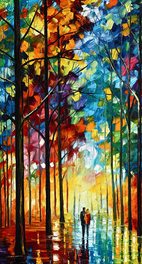Landscape Painting - Autumn Light by Leonid Afremov Landscape Painting - Autumn Light by Leonid Afremov