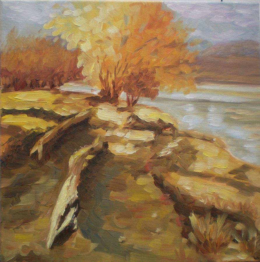 Landscape Painting - Autumn light2 by Elena Sokolova