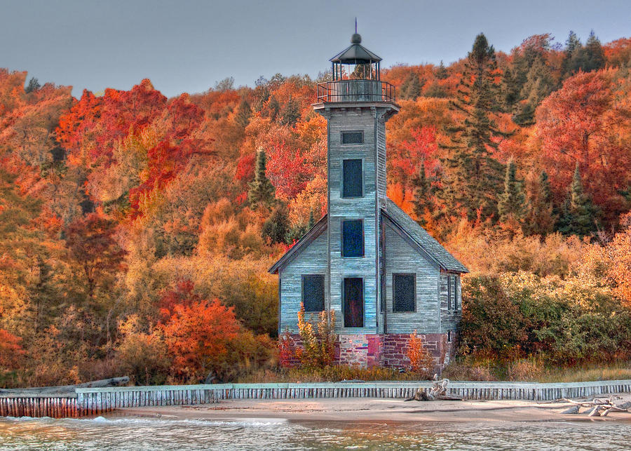 Autumn Lighthouse Photograph by Patricia Dennis