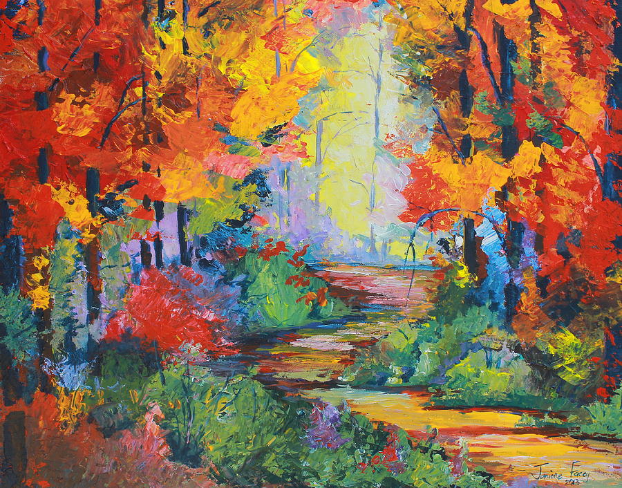 Autumn Love Painting by Janiene Facey