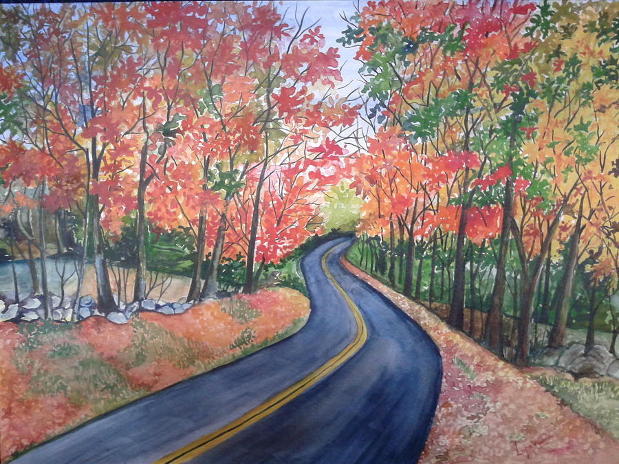 Autumn Landscape Painting - Autumn by Lupamudra Dutta